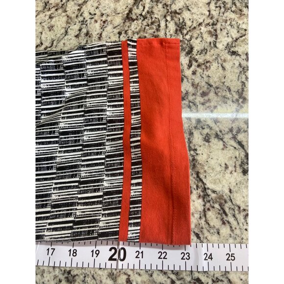 Ruby Rd Womens Top XL Black White Abstract Print Orange Accents 3/4 Sleeve - Picture 5 of 5